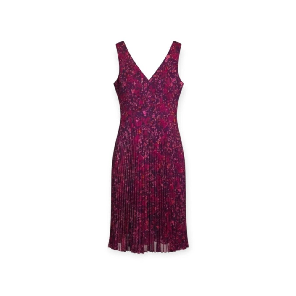 ANTHROPOLOGIE PLENTY BY TRACY REESE Evanthe Pleated Floral Hi-Low Dress Size 8 - Picture 1 of 12